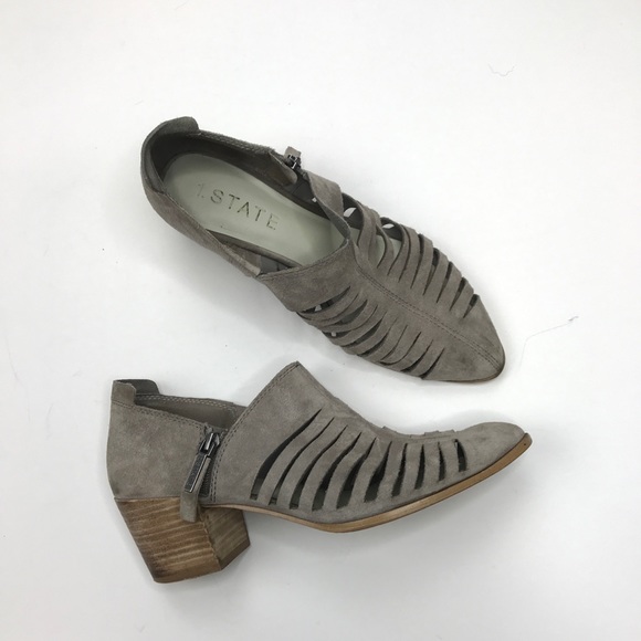 1. State Shoes - 1. State arnet ankle booties perforated suede gray